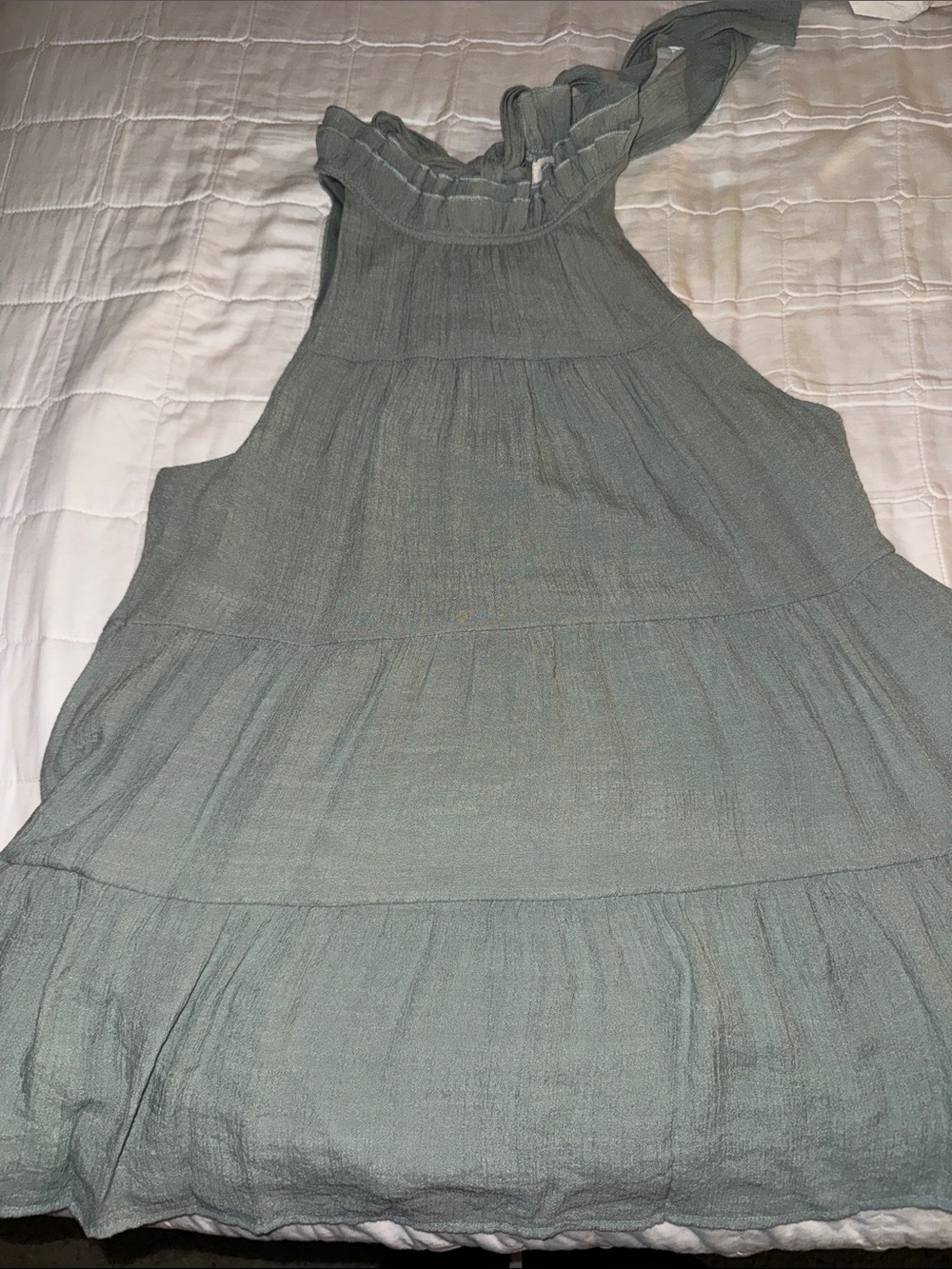 Indigo Souls Women’s Sleeveless Tiered top in Sage Green